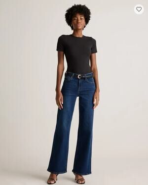 Quince Bella Stretch Wide Leg Jeans 28 x 30 Midnight Blue NWOT